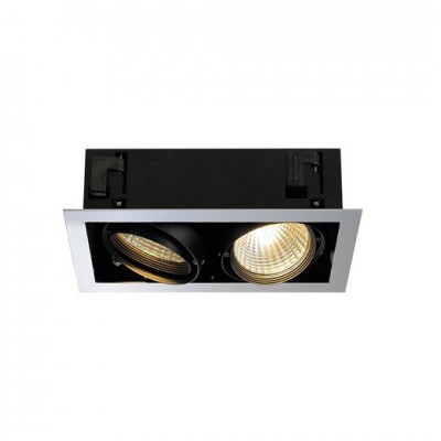 SLV 154672 AIXLIGHT FLAT DOUBLE LED Deckeneinbaul., chrom/matt- schwarz, 30°, 3000K,m. Treiber