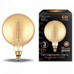 Лампа Gauss Filament G200 6W 890lm 2700К Е27 golden straight LED (154802118)