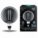 Лампа Gauss Filament G200 6W 330lm 4000К Е27 gray straight LED (154802205)