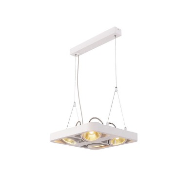 SLV 154931 LYNAH LED Pendelleuchte, square, mattweiss, 4x10W, 3000K