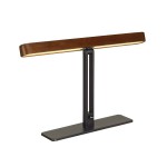 156277 SLV VINCELLI 2 TL светильник настольный с LED 10Вт (12Вт), 2700К, 500лм, черный / бамбук темный