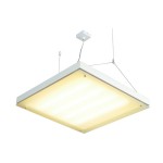 SLV 157101 T5 GRILL Pendelleuchte, eckig, weiss, 4xG5, 4x 24W