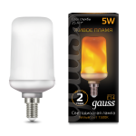 Лампа Gauss LED T65 Flame 5W E14 20-80lm 1500K (157401105)