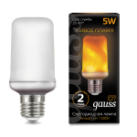 Лампа Gauss LED T65 Flame 5W E27 20-80lm 1500K (157402105)