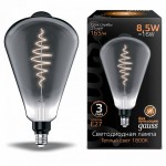 Лампа Gauss Filament ST164 8.5W 165lm 1800К Е27 gray flexible LED (157802005)