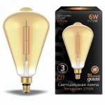 Лампа Gauss Filament ST164 6W 890lm 2700К Е27 golden straight LED (157802118)
