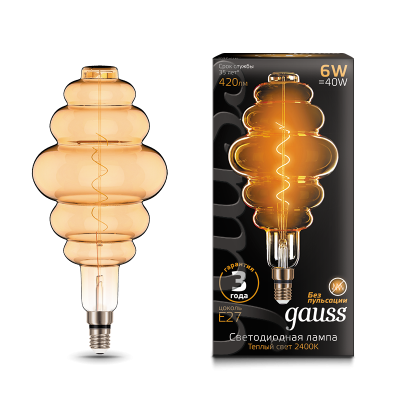 Лампа Gauss Filament Honeycomb 6W 420lm 2400К Е27 golden flexible LED (158802006) Лампа Gauss Filament Honeycomb 6W 420lm 2400К Е27 golden flexible LED (158802006)