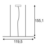 SLV 158864 I-PENDANT PRO PREMIUM LED Pendelleuchte, 1195x295mm, UGR<19, 4000K, silbergrau