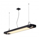 SLV 159130 AIXLIGHT R2 OFFICE LED, Pendelleuchte, schwarz, LED + 2xES111, max. 75W, 122,5cm