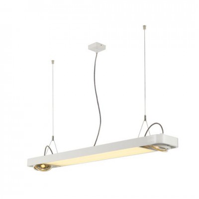 SLV 159131 AIXLIGHT R2 OFFICE LED, Pendelleuchte, weiss, LED + 2xES111, max. 75W, 122,5cm