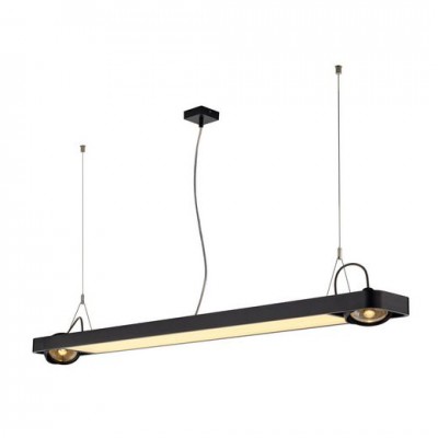 SLV 159140 AIXLIGHT R2 OFFICE LED LONG, Pendelleuchte, schwarz, LED + 2xES111, max. 75W, 153cm