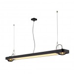 SLV 159140 AIXLIGHT R2 OFFICE LED LONG, Pendelleuchte, schwarz, LED + 2xES111, max. 75W, 153cm