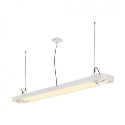 SLV 159141 AIXLIGHT R2 OFFICE LED LONG, Pendelleuchte, weiss, LED + 2xES111, max. 75W, 153cm