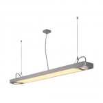 SLV 159144 AIXLIGHT R2 OFFICE LED LONG, Pendelleuchte, silbergrau, LED + 2xES111, max. 75W, 153cm