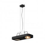 SLV 159210 AIXLIGHT R2 DUO LED, Pendel- leuchte, ES111, max. 2x50W, halbrund, schwarz
