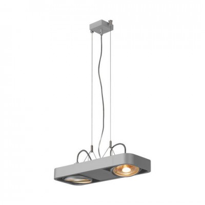 SLV 159214 AIXLIGHT R2 DUO LED, Pendel- leuchte, ES111, max. 2x50W, halbrund, silbergrau