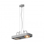 SLV 159214 AIXLIGHT R2 DUO LED, Pendel- leuchte, ES111, max. 2x50W, halbrund, silbergrau