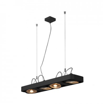 

SLV 159220 AIXLIGHT R2 LONG LED, Pendel- leuchte, ES111, max. 4x50W, 4xGU10, halbrund, schwarz, 159220