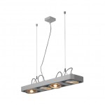 SLV 159224 AIXLIGHT R2 LONG LED, Pendel- leuchte, ES111, max. 4x50W, 4xG53, halbrund, silbergrau