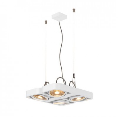 SLV 159231 AIXLIGHT R2 SQUARE LED, Pendelleuchte, QRB111, 4x50W, 4xG53, halbrund, weiss