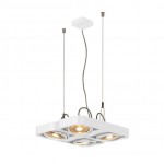 SLV 159231 AIXLIGHT R2 SQUARE LED, Pendelleuchte, QRB111, 4x50W, 4xG53, halbrund, weiss