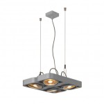 SLV 159234 AIXLIGHT R2 SQUARE LED, Pendelleuchte, QRB111, 4x50W, 4xG53, halbrund, silbergrau