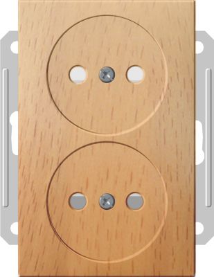 Розетка Wessen 59 с/у без рамки двухместная (250В, 16А, с ЗП) бук (RS16-254-8-86)