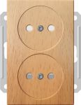 Розетка Wessen 59 с/у без рамки двухместная (250В, 16А, с ЗП) бук (RS16-254-8-86)