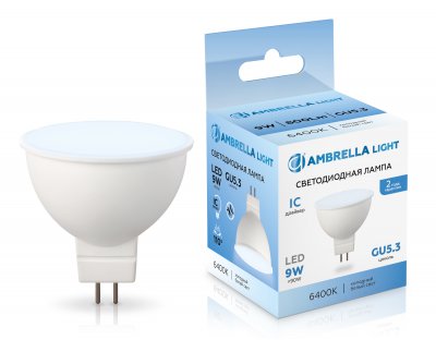 Светодиодная лампа MR16 9W 6400K Ambrella 160906 LED MR16 9W IC GU5.3 6400K 175-265V Светодиодная лампа MR16 9W 6400K Ambrella 160906 LED MR16 9W IC GU5.3 6400K 175-265V