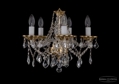 Люстра хрустальная Bohemia Ivele 1613/5/141/G/Leafs Люстра хрустальная Bohemia Ivele 1613/5/141/G/Leafs