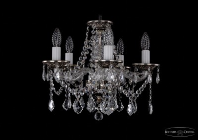 Люстра хрустальная Bohemia Ivele 1613/5/141/NB/Leafs Люстра хрустальная Bohemia Ivele 1613/5/141/NB/Leafs