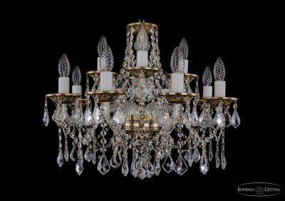 Люстра хрустальная Bohemia Ivele 1613/8+4/200/GB/Leafs Люстра хрустальная Bohemia Ivele 1613/8+4/200/GB/Leafs