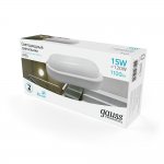 Светильник ЖКХ Gauss Elementary овал 15W 1100lm 4000K 160-260V IP65 200*98*46мм белый LED (161411215)