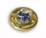 Светильник галогенный 16151 DQB MR16 круг фреза, синее конфетти, сатин золото