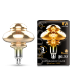Лампа Gauss Led Vintage Filament Flexible BD160 8W 330lm E27 160*210mm Gray 2400K (162802008)