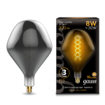 Лампа Gauss Filament SD160 8W 300lm 2400К Е27 gray flexible LED (163802008)
