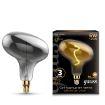 Лампа Gauss Filament FD180 6W 240lm 2400К Е27 gray flexible LED (165802008)