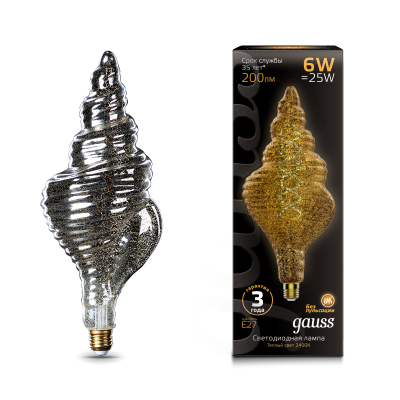 Лампа Gauss Filament TL120 6W 200lm 2400К Е27 gray flexible LED (166802008)