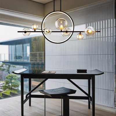 Подвесная люстра IONA L HALO 7 black ImperiumLoft 167515-26