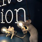 Настольная лампа Mouse Lying белый ImperiumLoft 168481-22