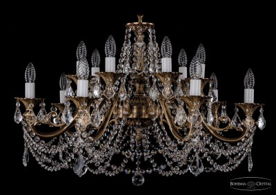 Люстра хрустальная Bohemia Ivele 1703/14/C/FP/Leafs