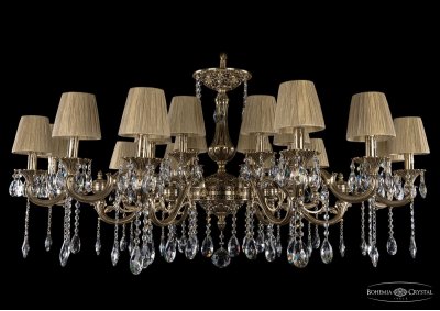 Люстра хрустальная большая Bohemia Ivele 1703/18/320+210/A/GB/SH7