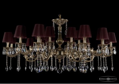 Люстра хрустальная большая Bohemia Ivele 1703/18/320+210/A/GB/SH9