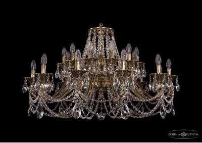 Люстра хрустальная большая Bohemia Ivele 1703/24/360/C/GW