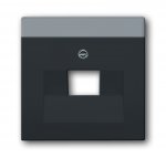 Накладка для телефонной/компьютерной розетки (0213, 0216) черный solo/manhattan (ABB) [BJE1803-85] 1710-0-3183