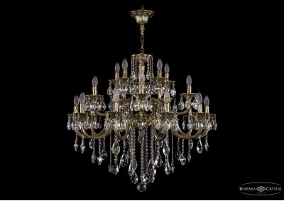 Люстра хрустальная большая Bohemia Ivele 1722/10+5+5/335/B/GB