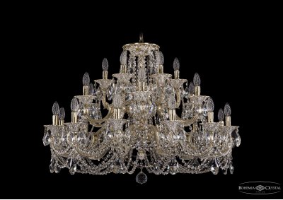 Люстра хрустальная большая Bohemia Ivele 1722/12+6+6/335/C/GW Люстра хрустальная большая Bohemia Ivele 1722/12+6+6/335/C/GW
