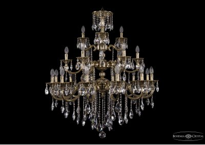 Люстра хрустальная большая Bohemia Ivele 1732/12+6+3/300-100/B/GB