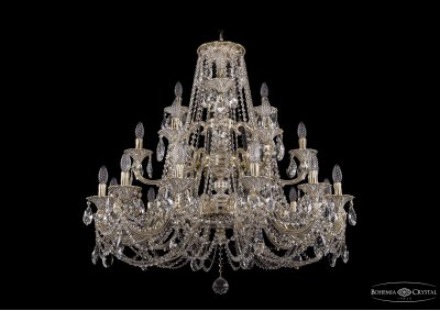 Люстра хрустальная большая Bohemia Ivele 1732/12+6+3/335/C/GW