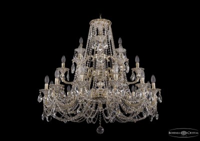 Люстра хрустальная большая Bohemia Ivele 1732/12+6+3/335-85/C/GW